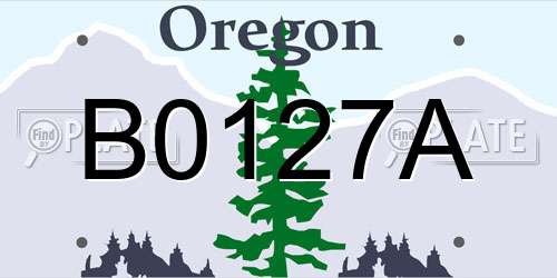 B0127A Oregon License Plate