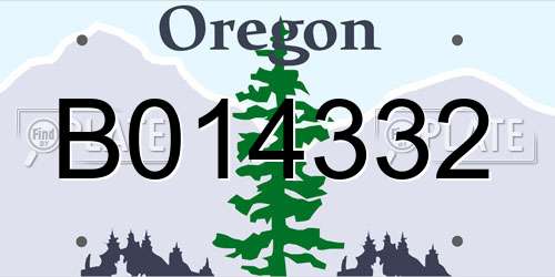 B014332 Oregon License Plate