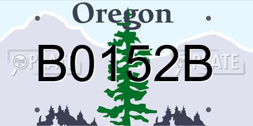 B0152B Oregon License Plate