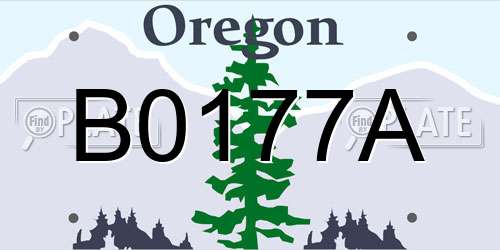 B0177A Oregon License Plate