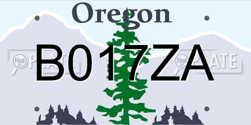 B017ZA Oregon License Plate