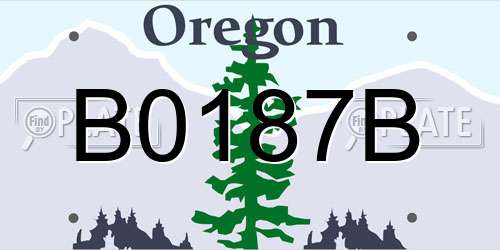 B0187B Oregon License Plate