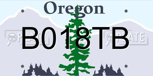 B018TB Oregon License Plate