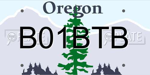 B01BTB Oregon License Plate