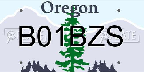 B01BZS Oregon License Plate