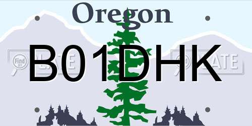 B01DHK Oregon License Plate