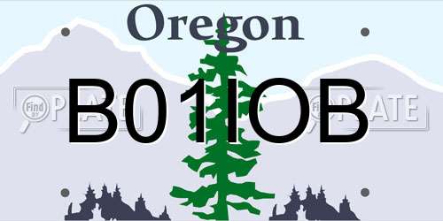 B01IOB Oregon License Plate