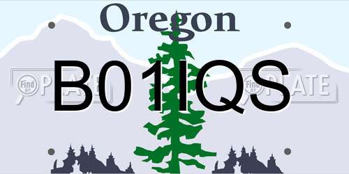 B01IQS Oregon License Plate