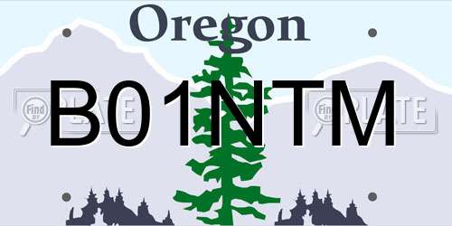 B01NTM Oregon License Plate