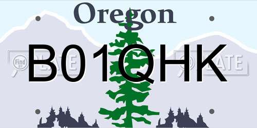 B01QHK Oregon License Plate