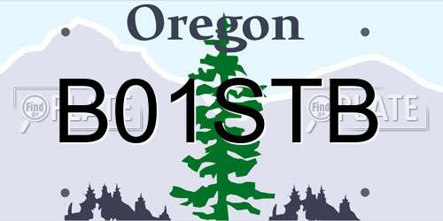B01STB Oregon License Plate