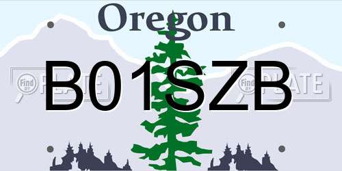 B01SZB Oregon License Plate