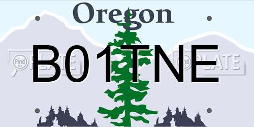 B01TNE Oregon License Plate