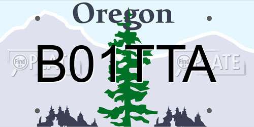 B01TTA Oregon License Plate
