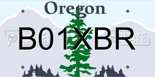 B01XBR Oregon License Plate
