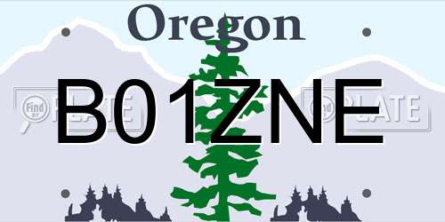 B01ZNE Oregon License Plate