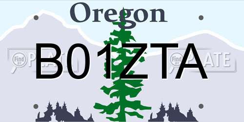 B01ZTA Oregon License Plate