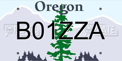 B01ZZA Oregon License Plate
