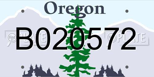 B020572 Oregon License Plate