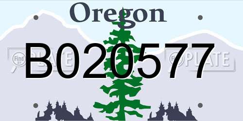 B020577 Oregon License Plate