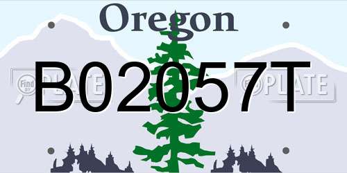 B02057T Oregon License Plate