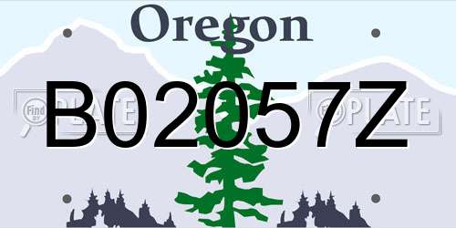 B02057Z Oregon License Plate