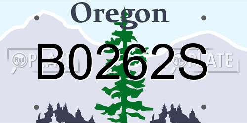 B0262S Oregon License Plate