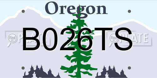 B026TS Oregon License Plate