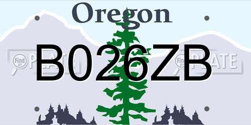 B026ZB Oregon License Plate