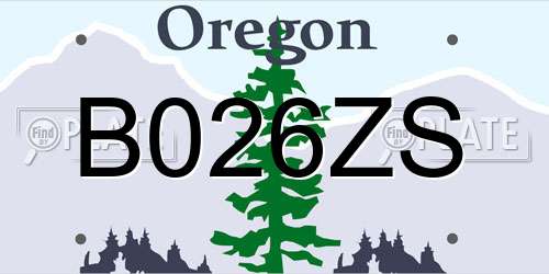 B026ZS Oregon License Plate