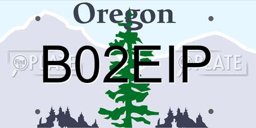 B02EIP Oregon License Plate