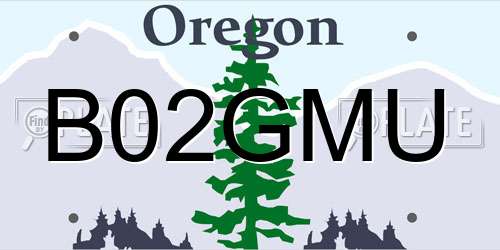 B02GMU Oregon License Plate