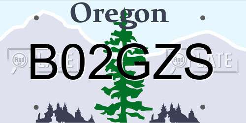 B02GZS Oregon License Plate