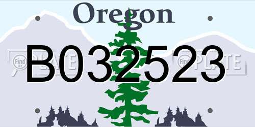 B032523 Oregon License Plate