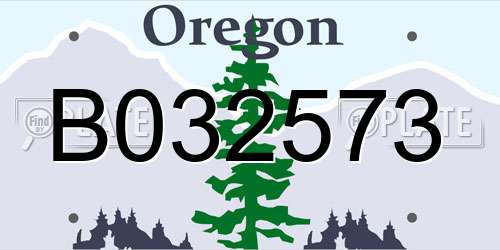 B032573 Oregon License Plate