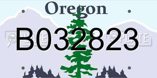 B032823 Oregon License Plate