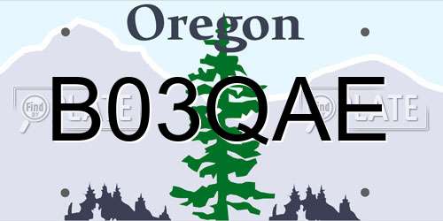B03QAE Oregon License Plate