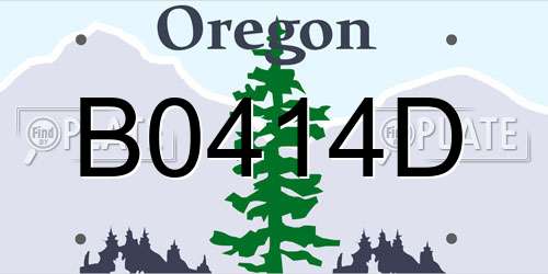 B0414D Oregon License Plate