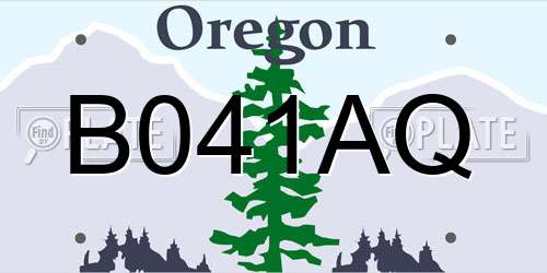 B041AQ Oregon License Plate