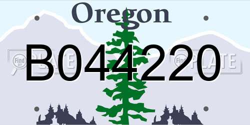 B044220 Oregon License Plate