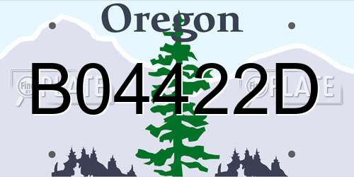 B04422D Oregon License Plate