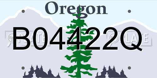 B04422Q Oregon License Plate