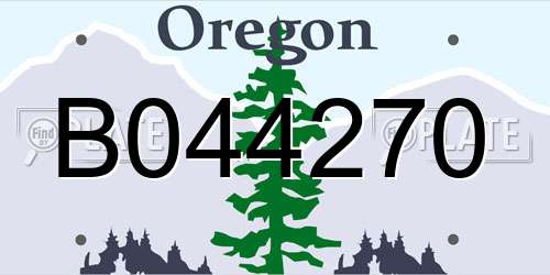 B044270 Oregon License Plate