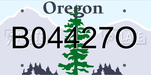 B04427O Oregon License Plate