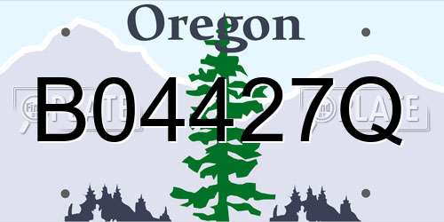 B04427Q Oregon License Plate