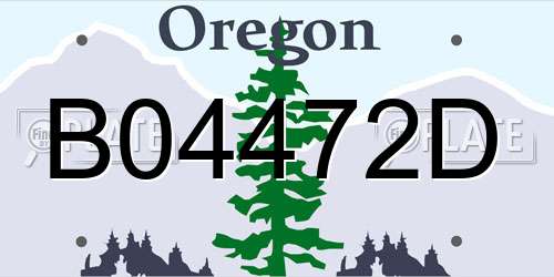 B04472D Oregon License Plate