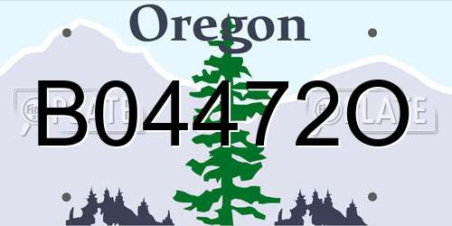 B04472O Oregon License Plate