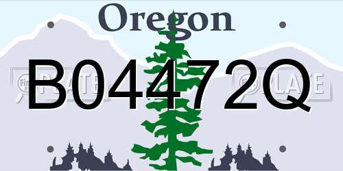 B04472Q Oregon License Plate