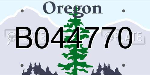 B044770 Oregon License Plate