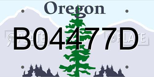 B04477D Oregon License Plate